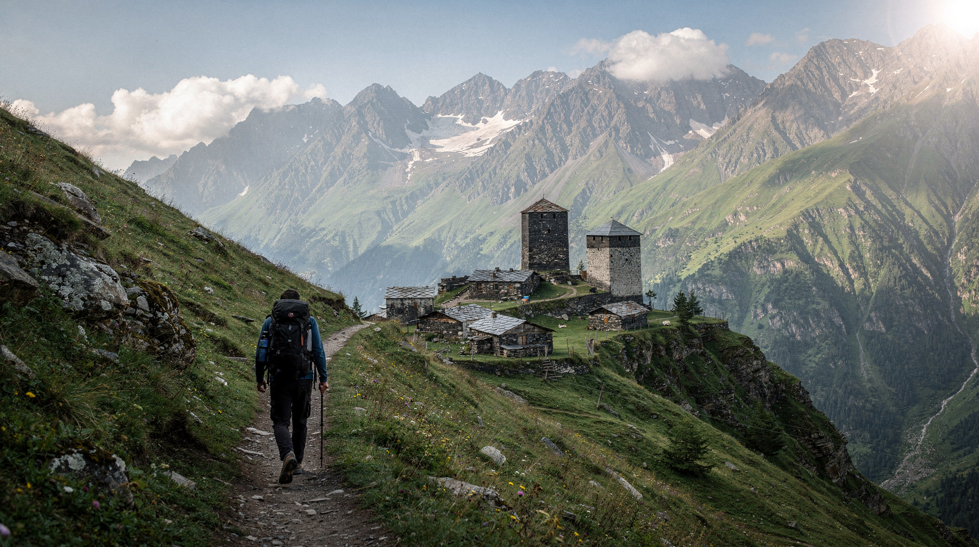Tusheti trek: Omalo to Dartlo, Parsma and Girevi in the tower villages